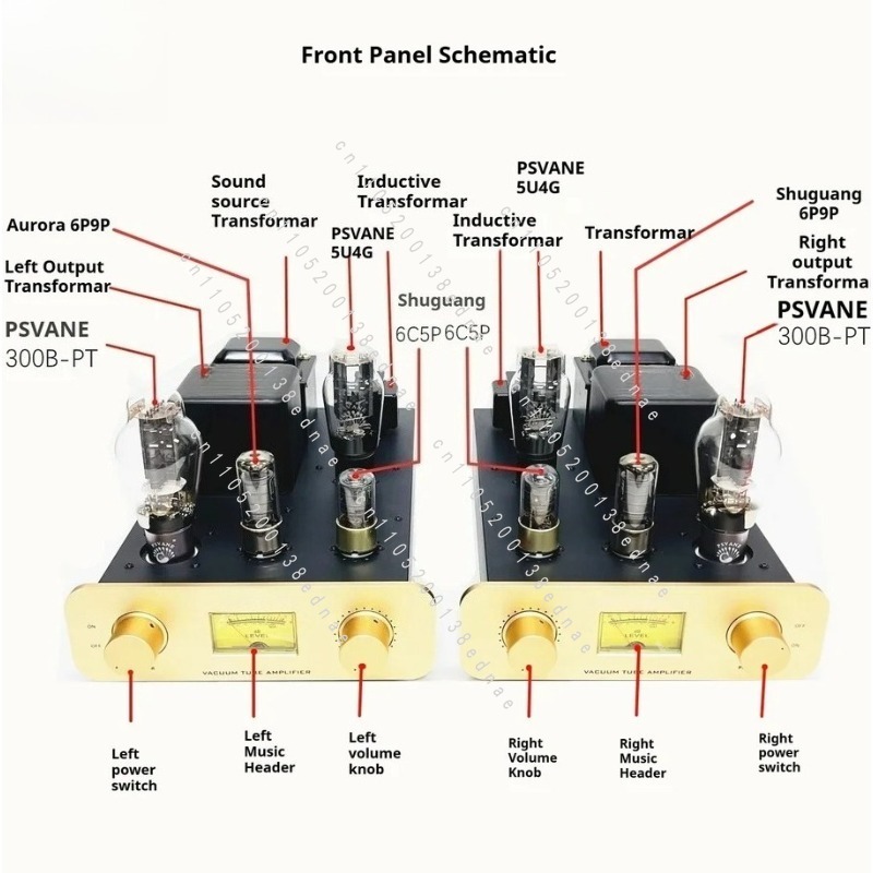 Tube Amplifier 300B Single Ended - 8튜브 스플릿 스테레오 300B 진공관 앰프