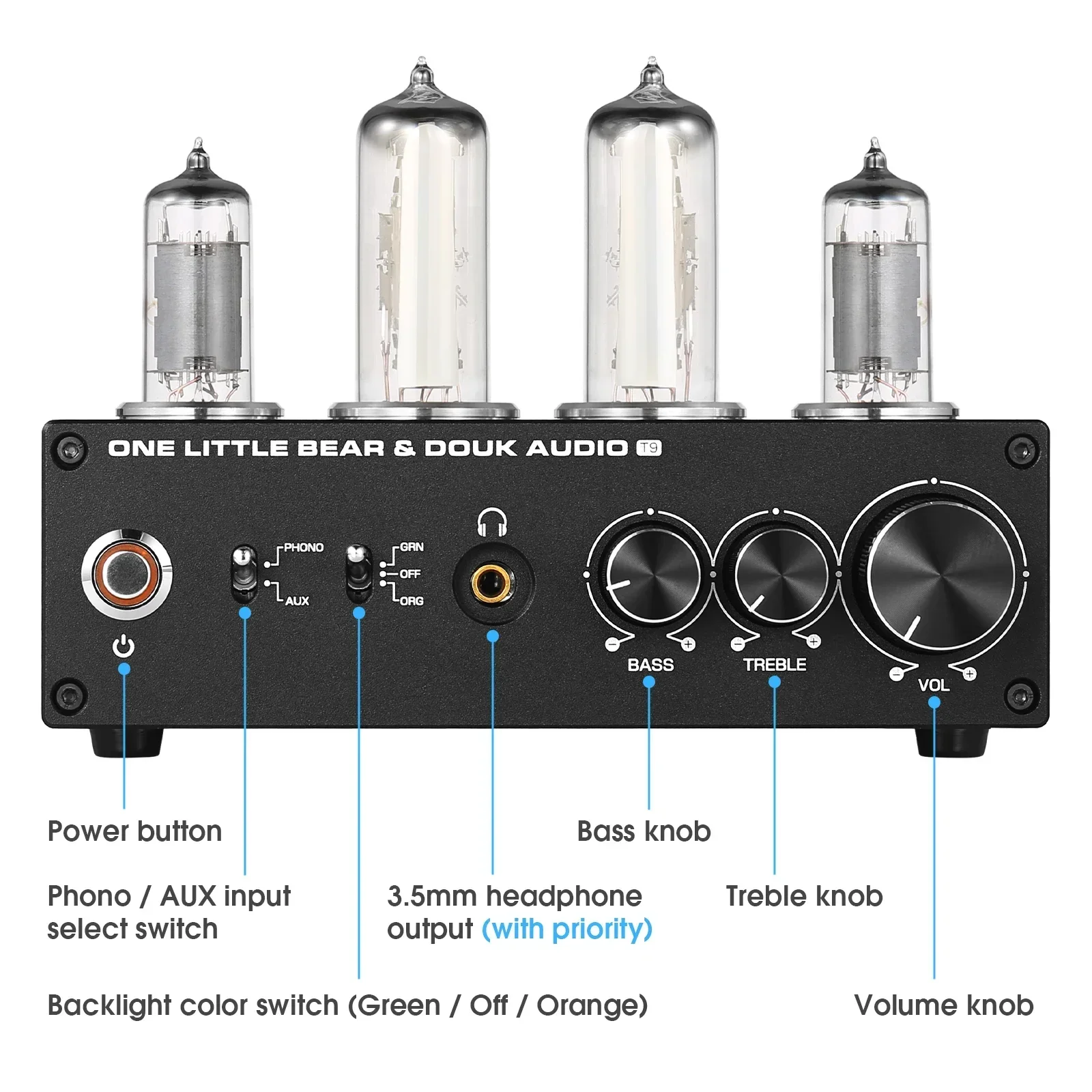 Douk Audio T9 HiFi Magic Eye 6 - Tube Phono Stage Mm Mc 리뷰 및 가격